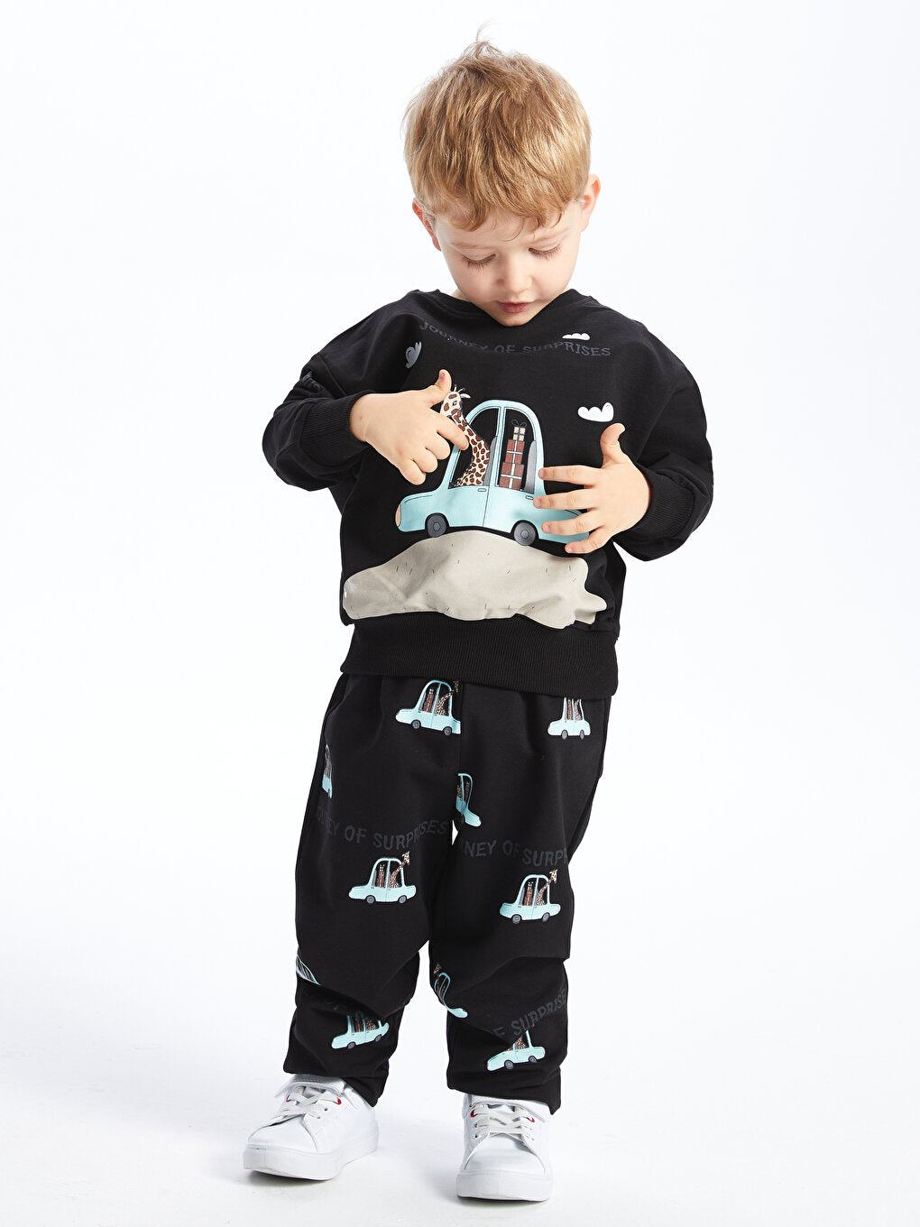 Crew Neck Printed Baby Boy Suit