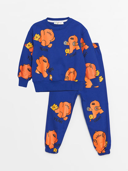 Crew Neck Printed Baby Boy Suit