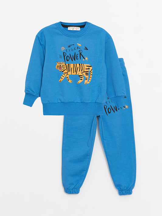 Crew Neck Printed Baby Boy Suit