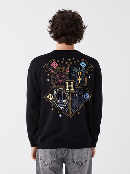 Crew Neck Long Sleeve Printed Men's Sweatshirt