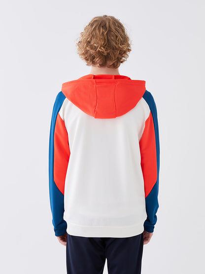 Hooded Long Sleeve Men's Zipper Sweatshirt