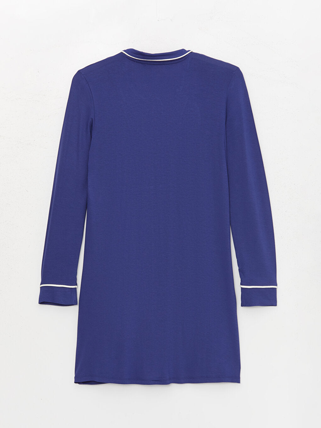 Shirt Collar Plain Long Sleeve Women's Nightgown