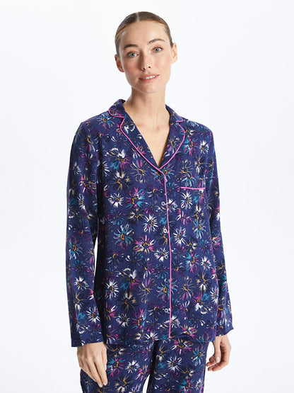 Shirt Collar Floral Long Sleeve Women's Pajama Set