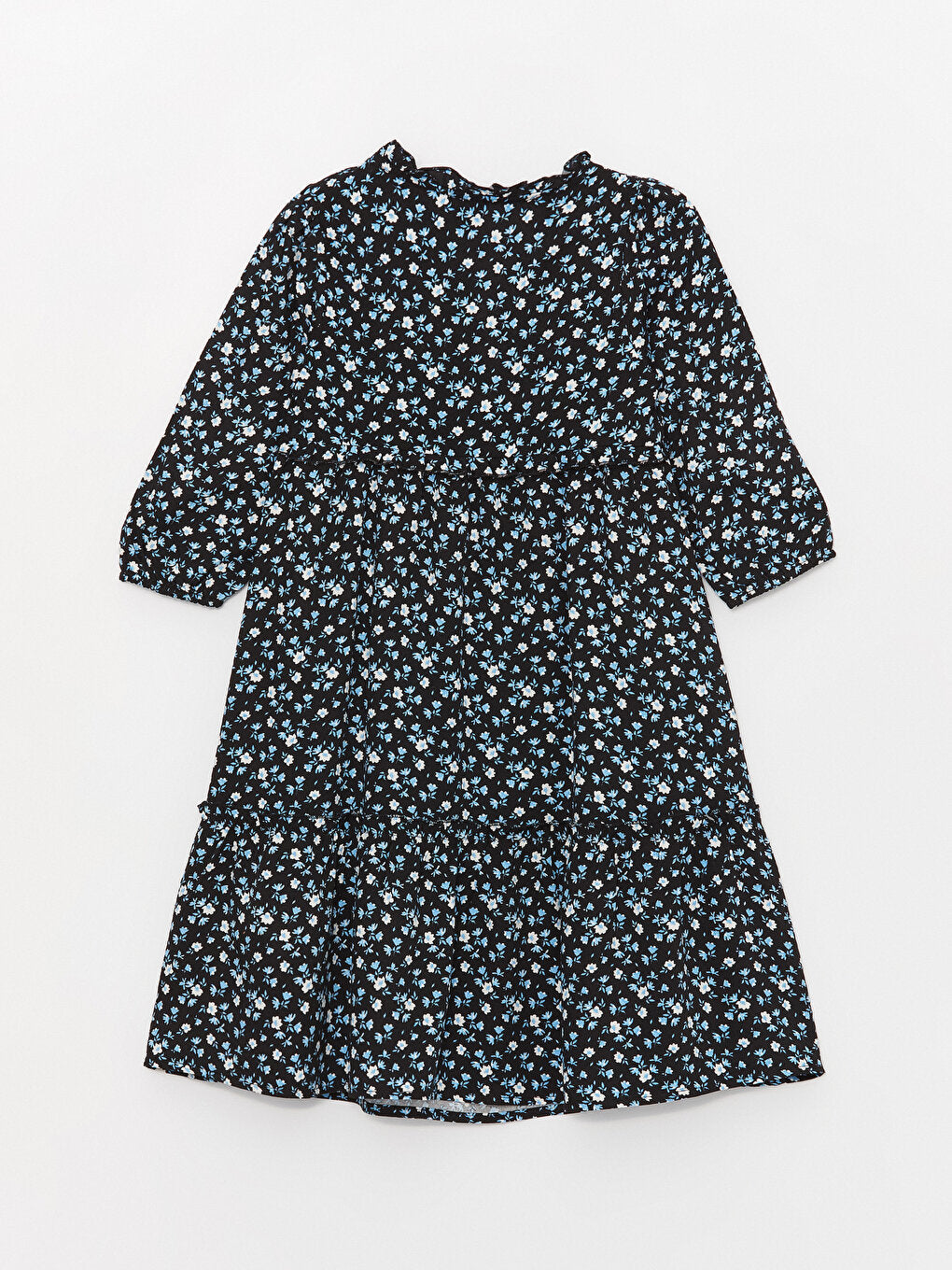 Crew Neck Patterned Girl's Dress