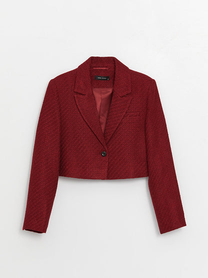 Patterned Long Sleeve Women's Blazer Jacket