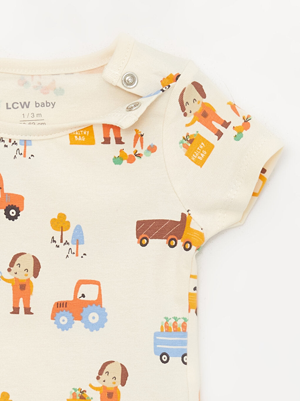 Crew Neck Short Sleeve Printed Baby Boy 2 Piece Set