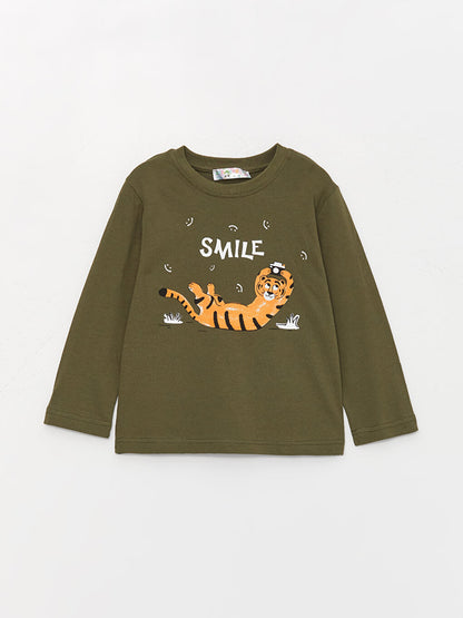 Crew Neck Printed Long Sleeve Baby Boy Sweatshirt