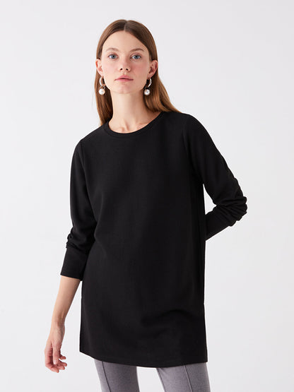 Crew Neck Plain Long Sleeve Women's Tunic