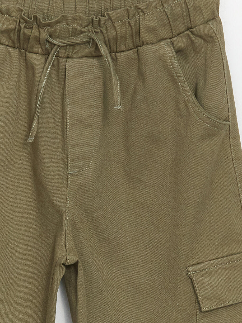 Basic Girl's Cargo Pants with Elastic Waist