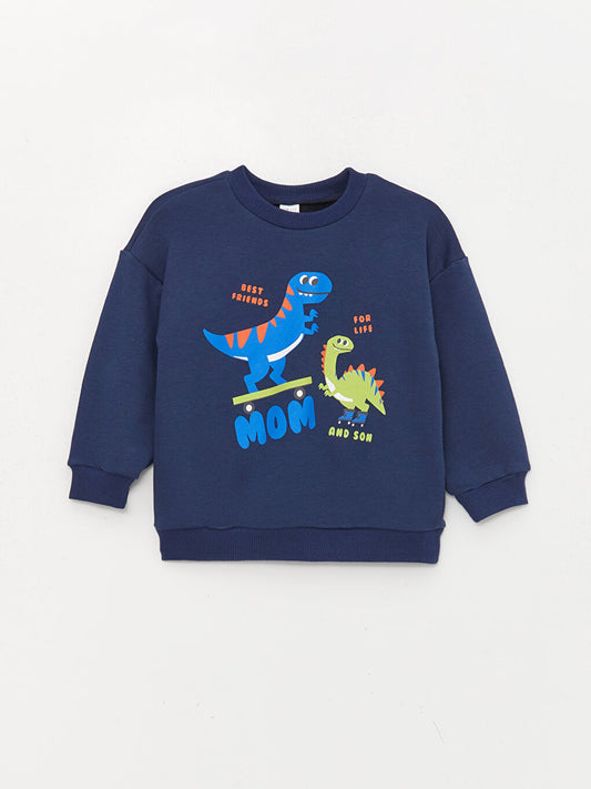 Crew Neck Long Sleeve Printed Baby Boy Sweatshirt