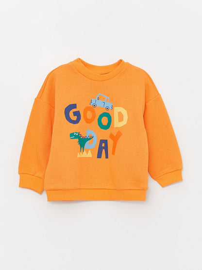 Crew Neck Long Sleeve Printed Baby Boy Sweatshirt 2-pack