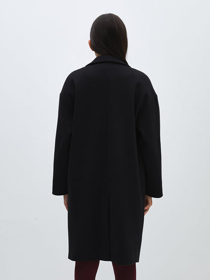 Jacket Collar Plain Oversize Women's Cashmere Coat