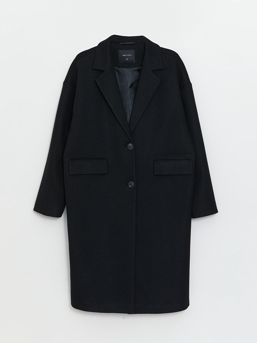 Jacket Collar Plain Oversize Women's Cashmere Coat