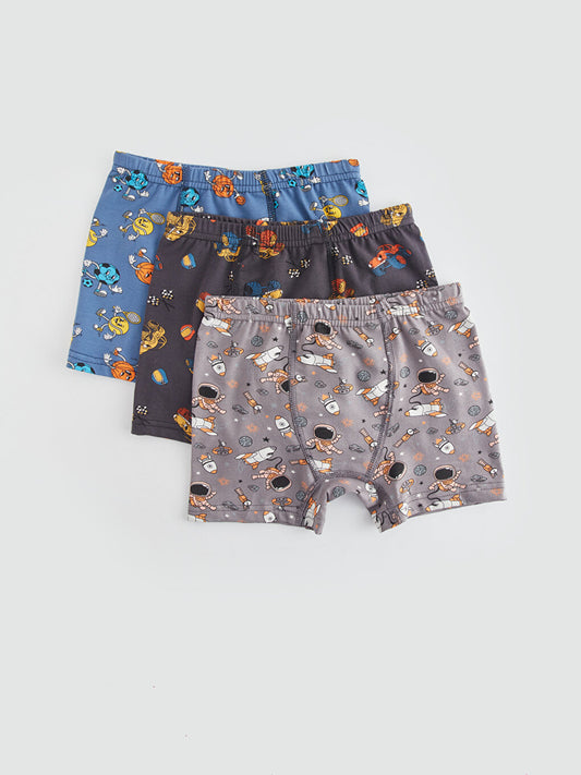 Printed Boy's Boxer 3-Piece