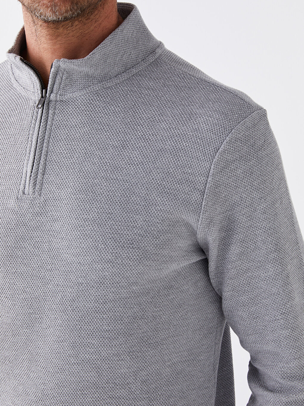 High Collar Long Sleeve Men's Sweatshirt