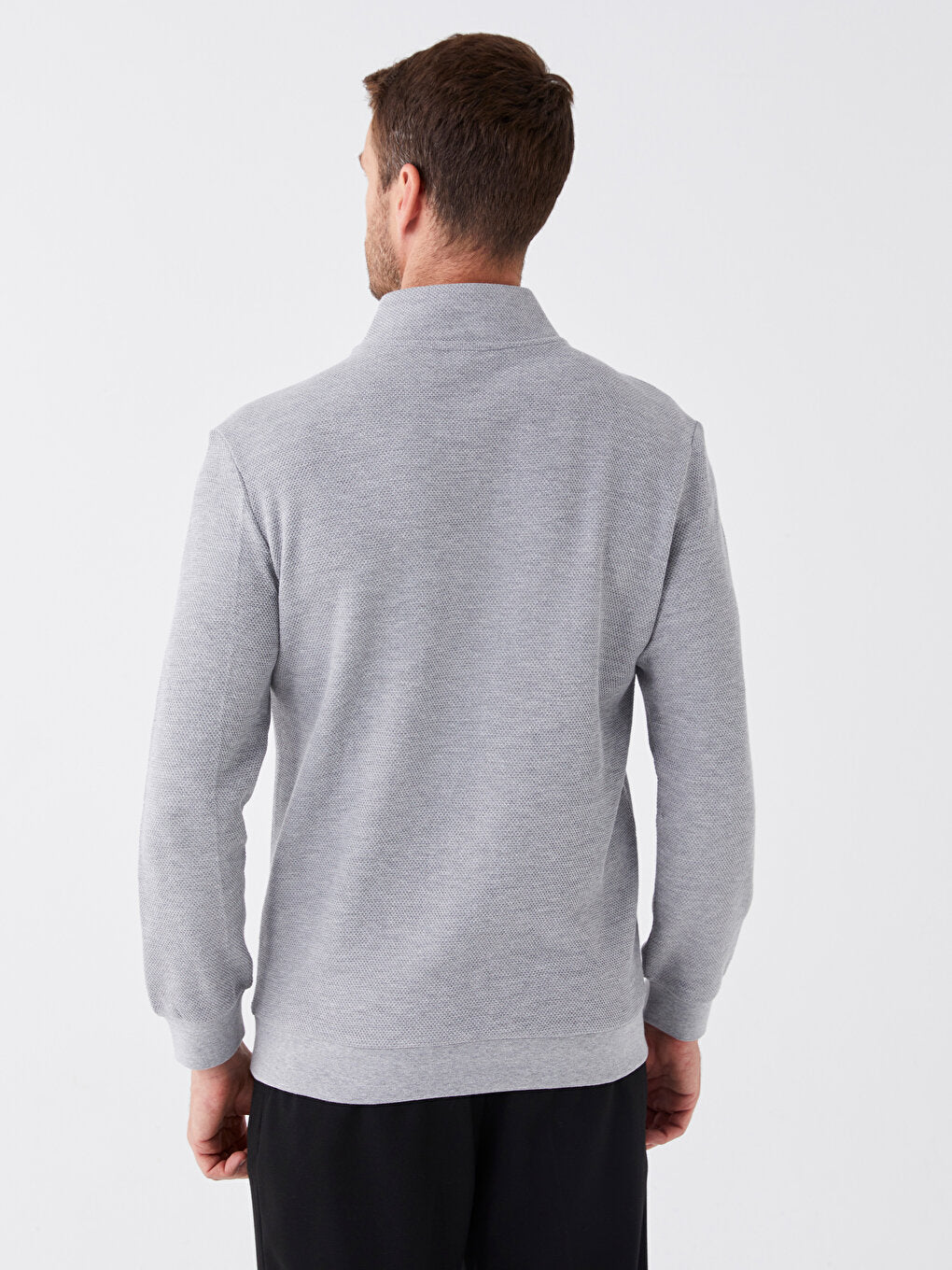 High Collar Long Sleeve Men's Sweatshirt