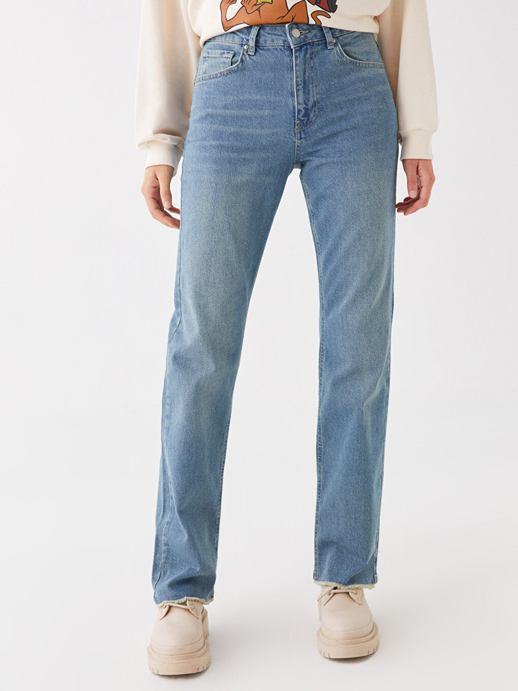 Straight Fit Women's Jean Trousers