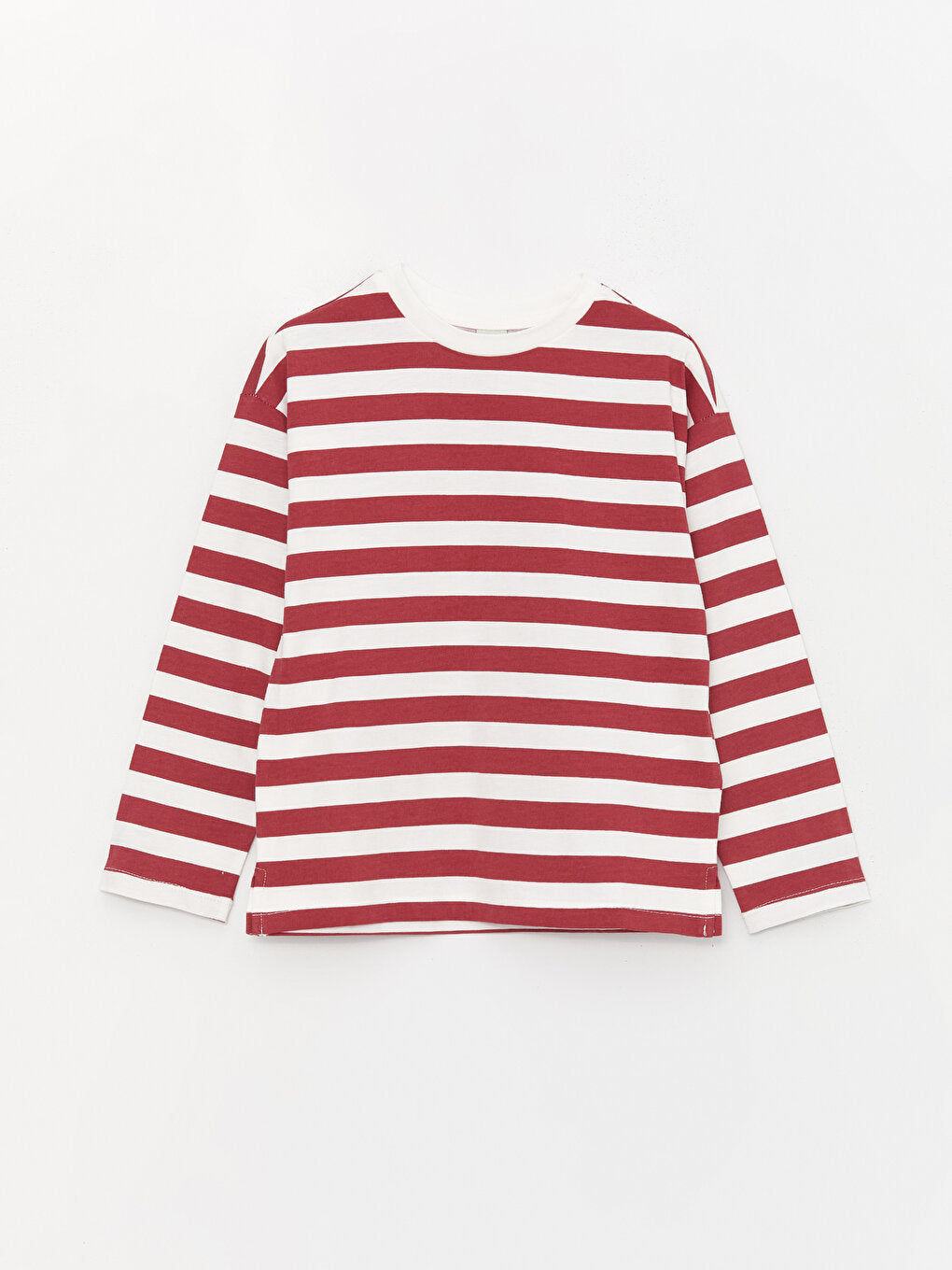 Crew Neck Striped Long Sleeve Girl's T-Shirt