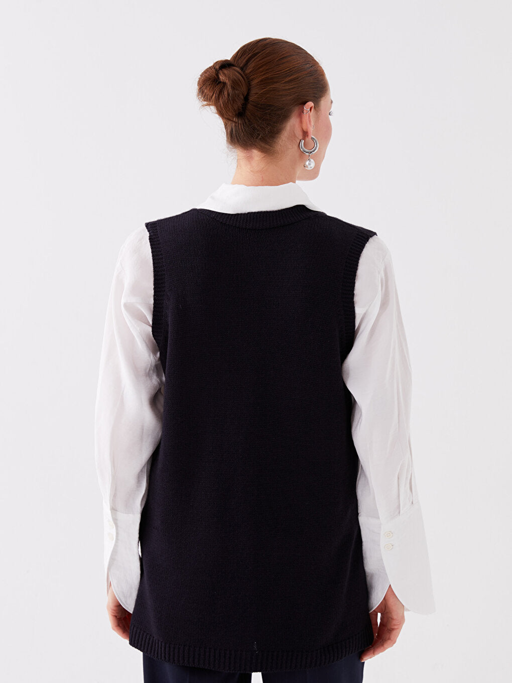 Women's V-Neck Plain Knitwear Vest