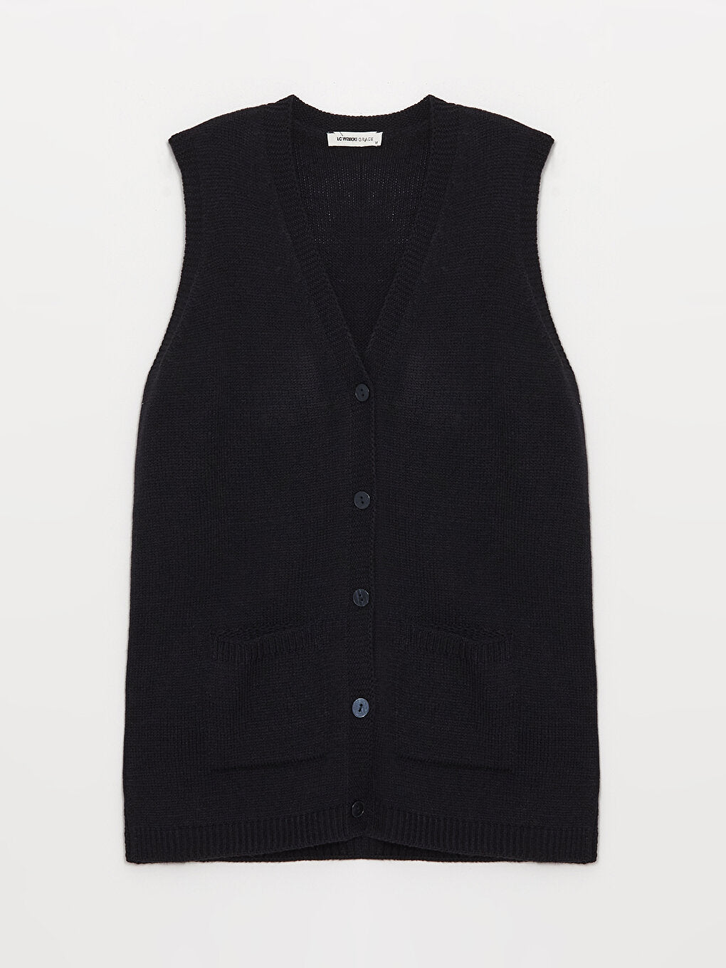 Women's V-Neck Plain Knitwear Vest