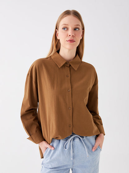 Plain Long Sleeve Oversize Women's Shirt