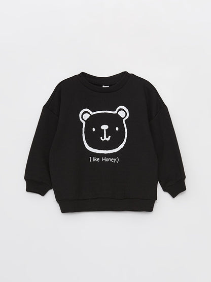 Crew Neck Long Sleeve Printed Baby Boy Sweatshirt