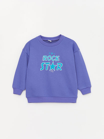 Crew Neck Long Sleeve Printed Baby Boy Sweatshirt