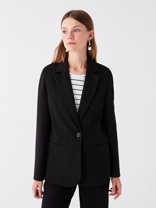 Plain Long Sleeve Women's Blazer Jacket