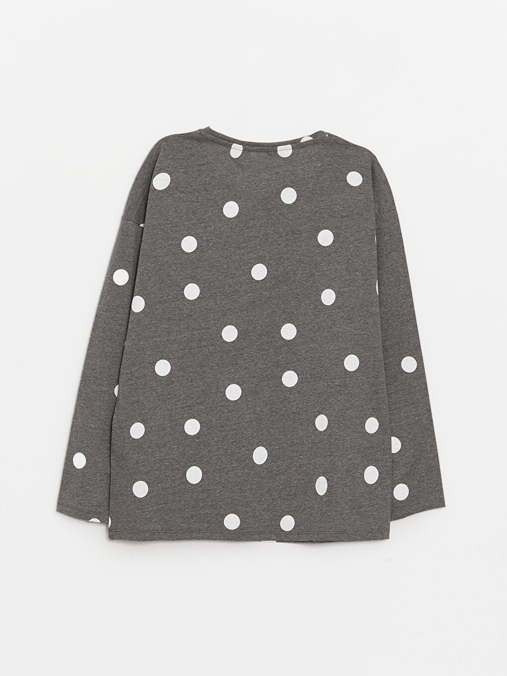 Crew Neck Polka Dot Long Sleeve Women's Pajama Top