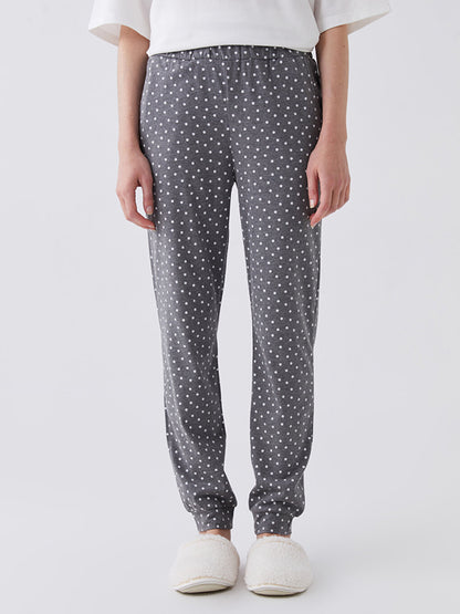 Polka Dot Women's Jogger Pajama Bottom with Elastic Waist