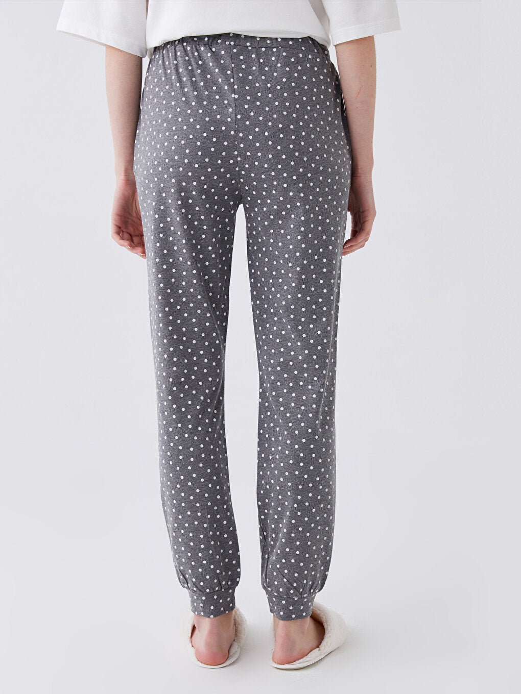 Polka Dot Women's Jogger Pajama Bottom with Elastic Waist