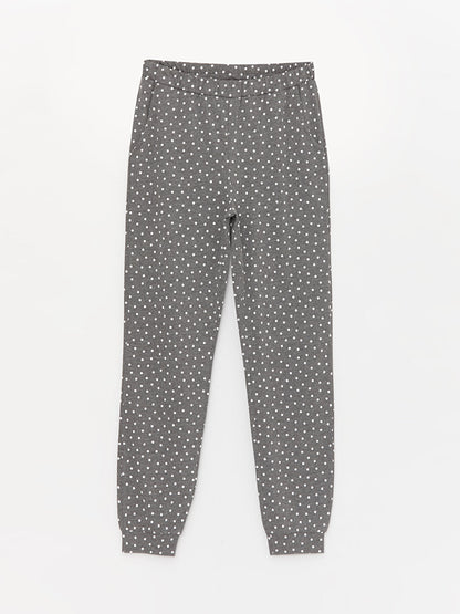 Polka Dot Women's Jogger Pajama Bottom with Elastic Waist