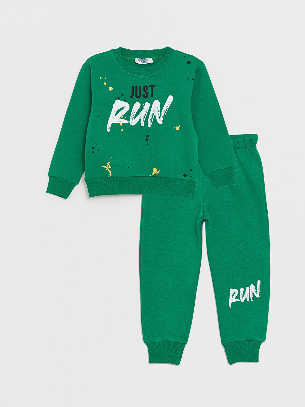 Crew Neck Long Sleeve Printed Baby Boy 2 Piece Set