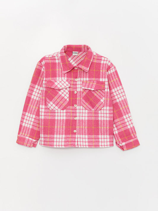 Plaid Long Sleeve Girls Shirt Jacket