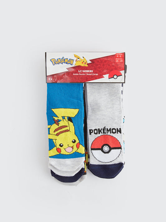 Pokemon Patterned Boy Socks 5-pack