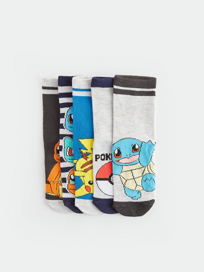 Pokemon Patterned Boy Socks 5-pack