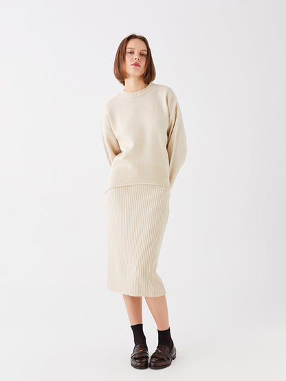 Women's Elastic Waist Plain Knitted Skirt