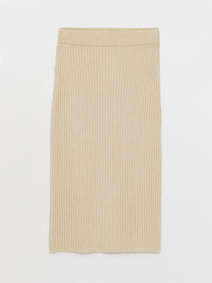 Women's Elastic Waist Plain Knitted Skirt