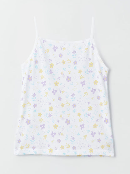 Square Neck Printed Strappy Girls Undershirt