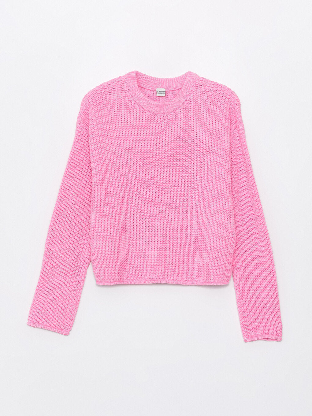 Crew Neck Long Sleeve Girl's Knitwear Sweater