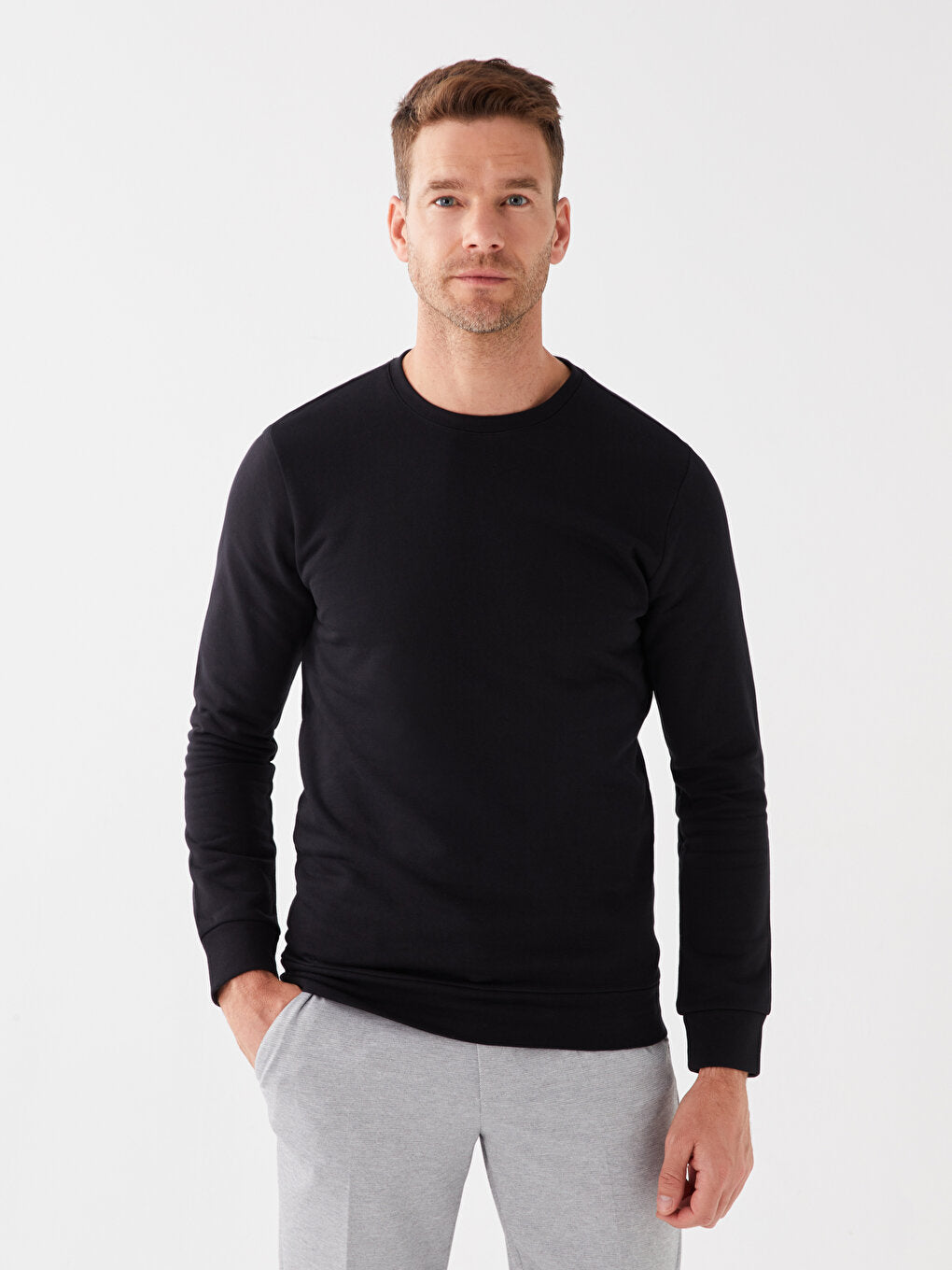 Crew Neck Long Sleeve Men's Sweatshirt