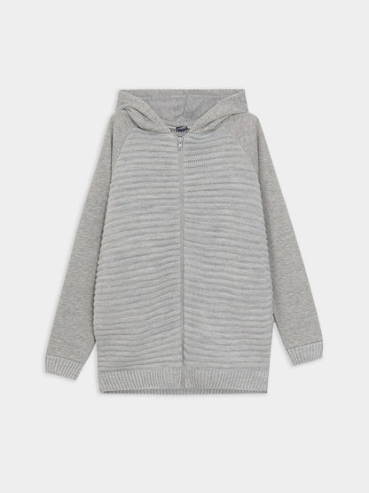 Hooded Long Sleeve Boy's Knitwear Cardigan