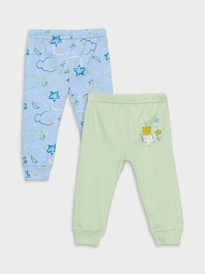 Printed Baby Boy Tracksuit Bottom with Elastic Waist, 2-pack