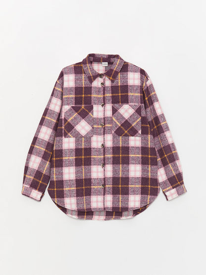 Plaid Long Sleeve Girls Shirt Jacket