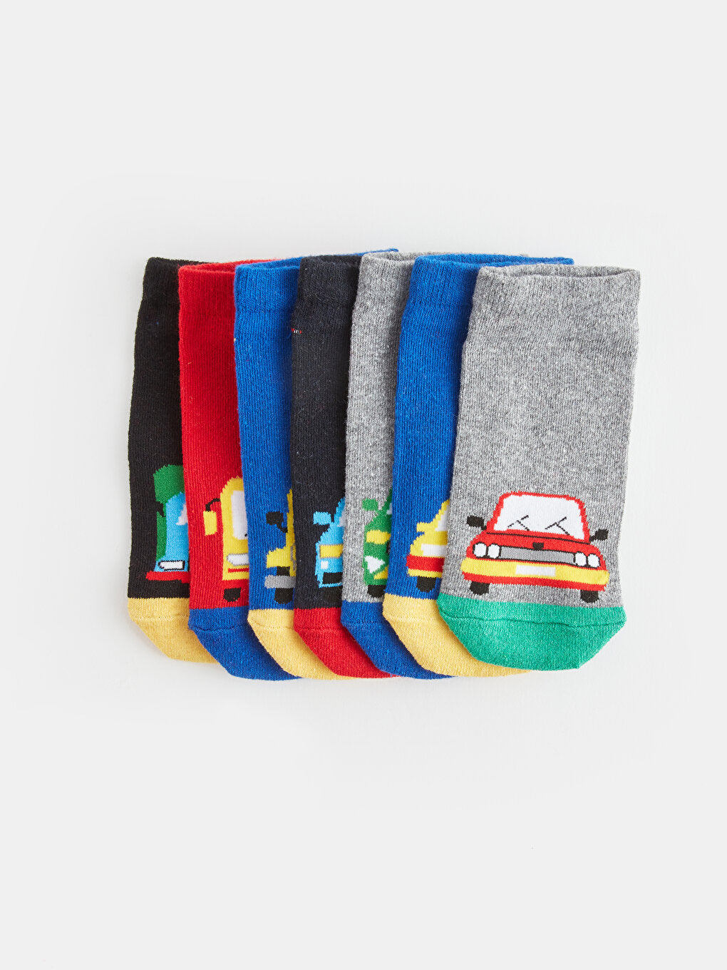 Patterned Boy's Booties Socks 7-pack