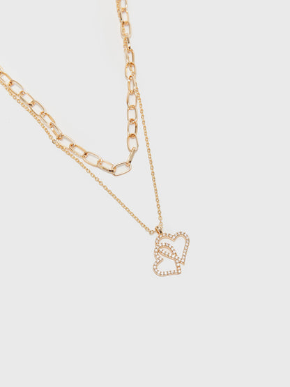 Heart Patterned Women's Chain Necklace