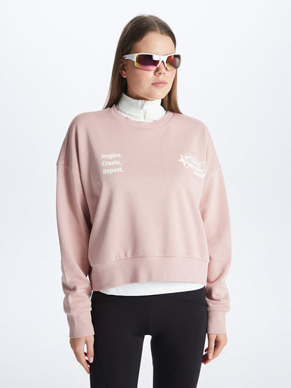 Crew Neck Printed Long Sleeve Oversize Women's Sweatshirt