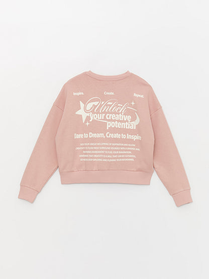 Crew Neck Printed Long Sleeve Oversize Women's Sweatshirt