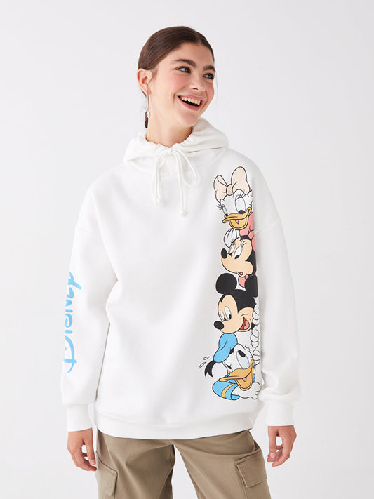 Mickey and Friends Printed Long Sleeve Oversized Women Hoodie