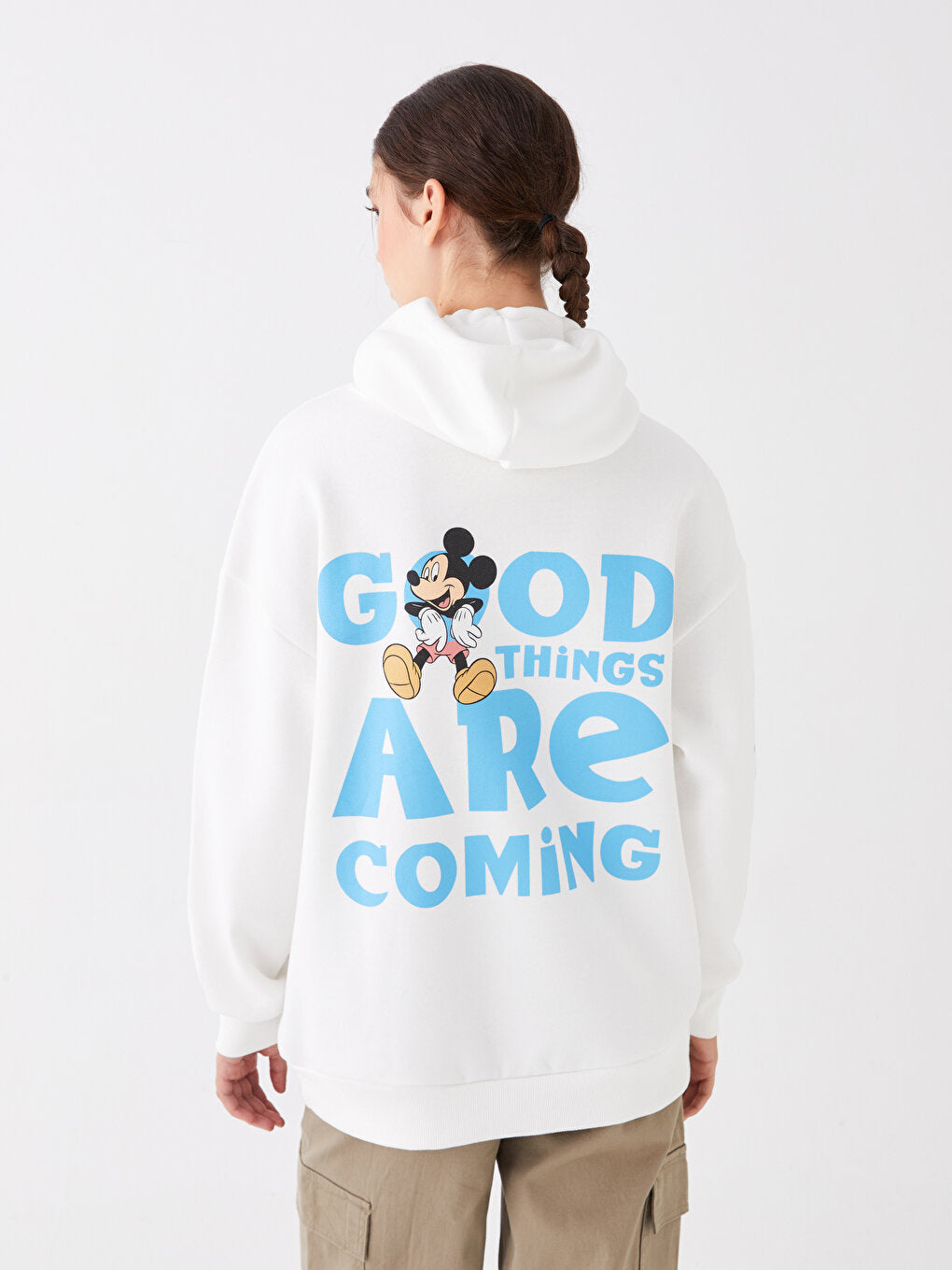 Mickey and Friends Printed Long Sleeve Oversized Women Hoodie